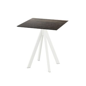 Terrassentisch Infinity Weiß + Riverwashed Wood HPL 70 x 70 cm