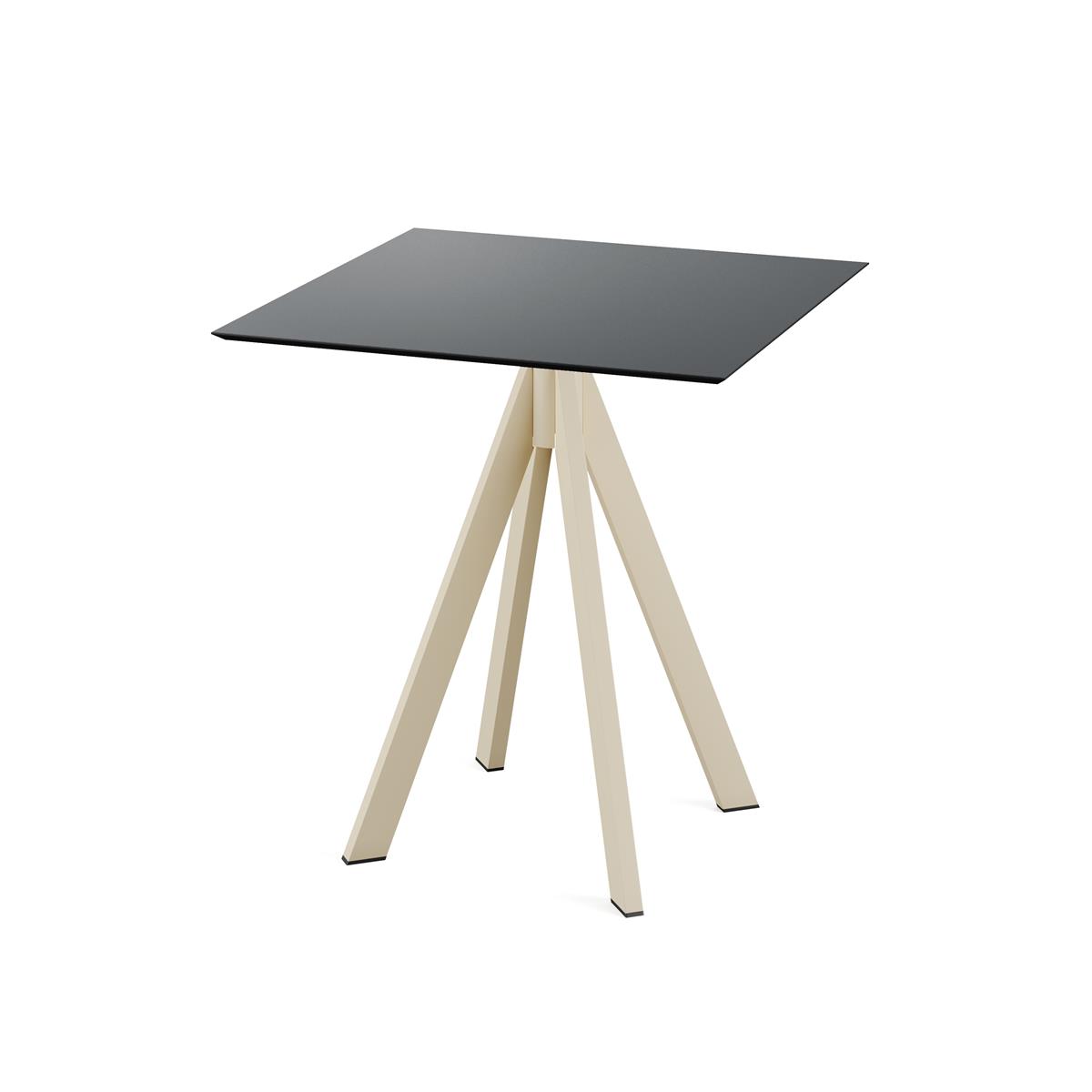 Terrassentisch Infinity Sand + Schwarz HPL 70 x 70 cm 1 Terrassentisch Infinity Sand + Schwarz HPL 70 x 70 cm