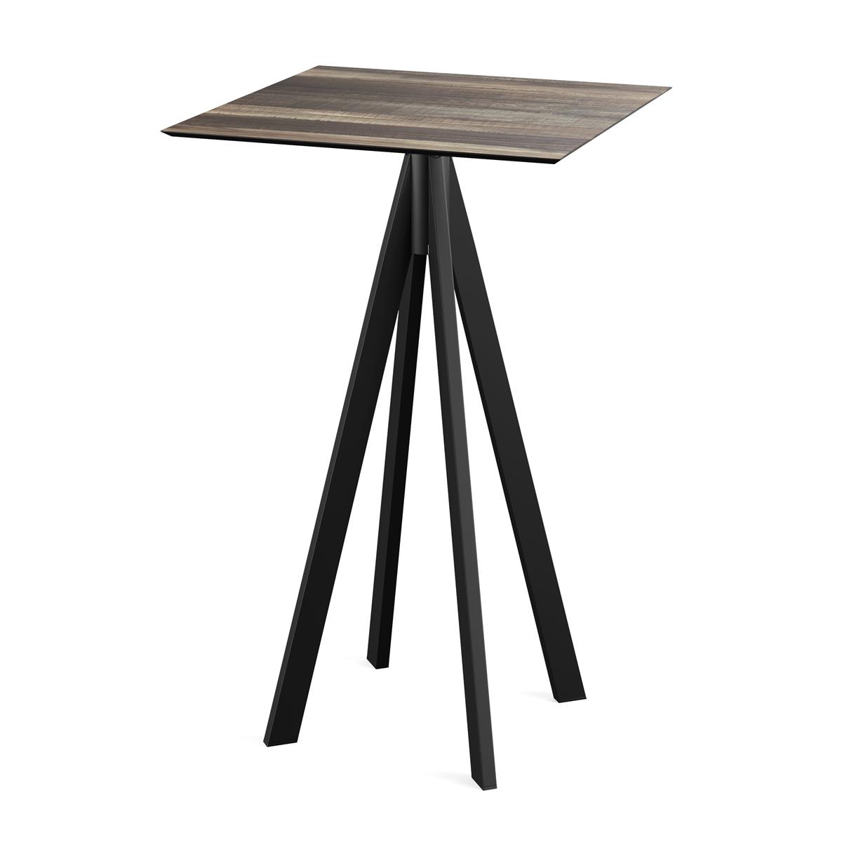 Stehtisch Infinity Schwarz + Tropical Wood HPL 70 x 70 cm 1 Stehtisch Infinity Schwarz + Tropical Wood HPL 70 x 70 cm