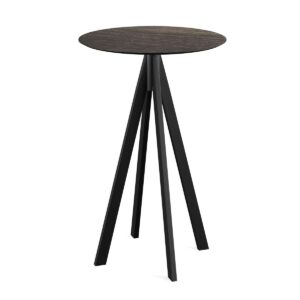 Stehtisch Infinity Schwarz +  Riverwashed Wood HPL Ø 70 cm