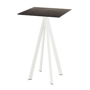 Stehtisch Infinity Weiß + Riverwashed Wood HPL 70 x 70 cm