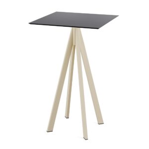 Stehtisch Infinity Sand + Schwarz HPL 70 x 70 cm