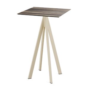 Stehtisch Infinity Sand + Tropical Wood HPL 70 x 70 cm