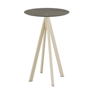 Stehtisch Infinity Sand + Midnight Marble HPL Ø 70 cm