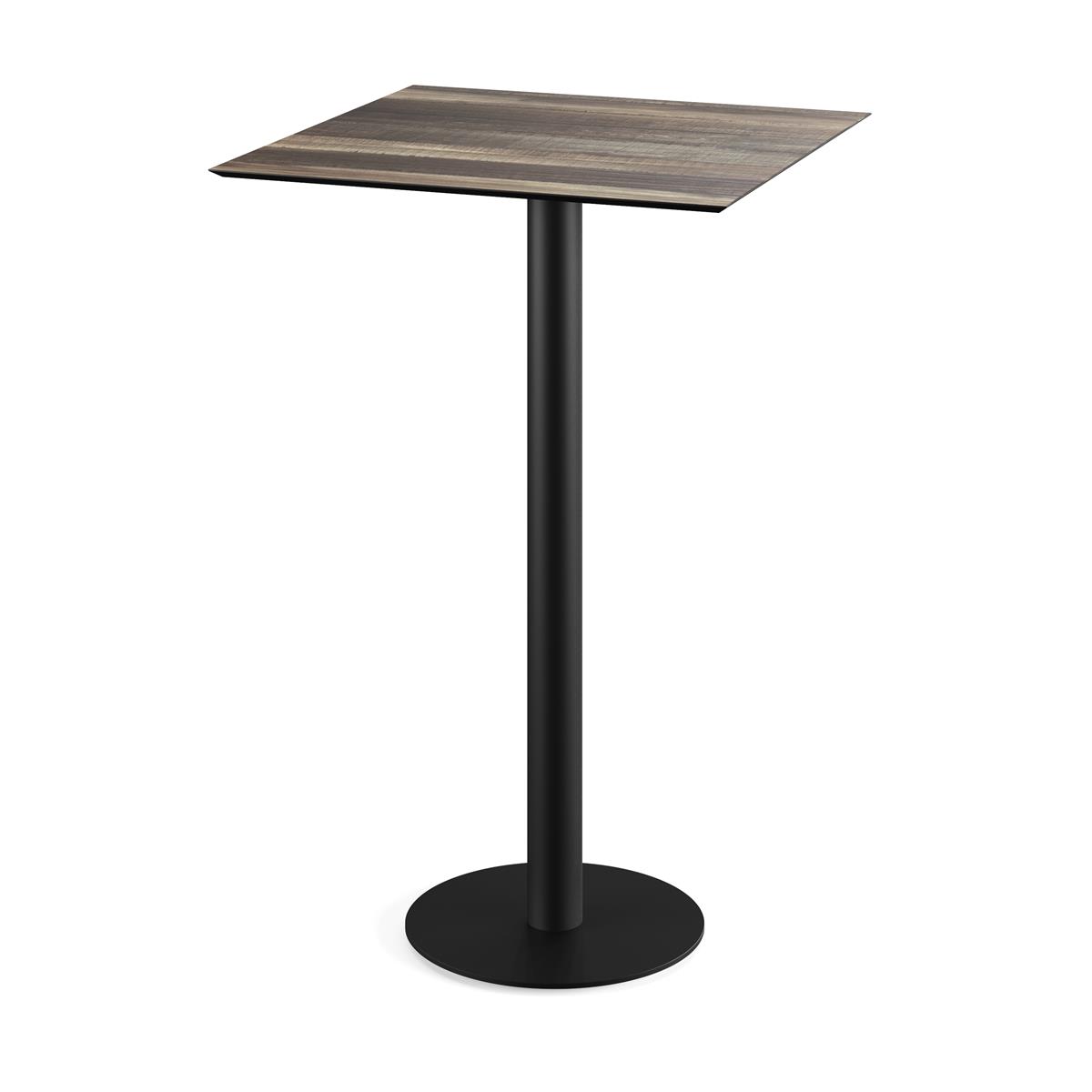 Stehtisch Urban Schwarz + Tropical Wood HPL 70 x 70 cm 1 Stehtisch Urban Schwarz + Tropical Wood HPL 70 x 70 cm