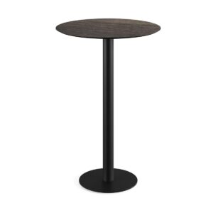 Stehtisch Urban Schwarz + Riverwashed Wood HPL Ø 70 cm