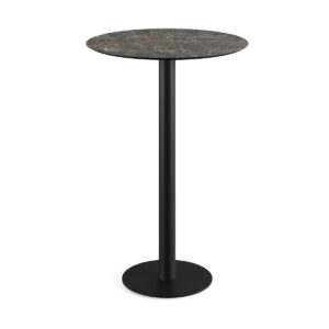 Stehtisch Urban Schwarz + Galaxy Marble HPL Ø 70 cm