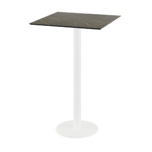Stehtisch Urban Weiß + Midnight Marble HPL 70 x 70 cm