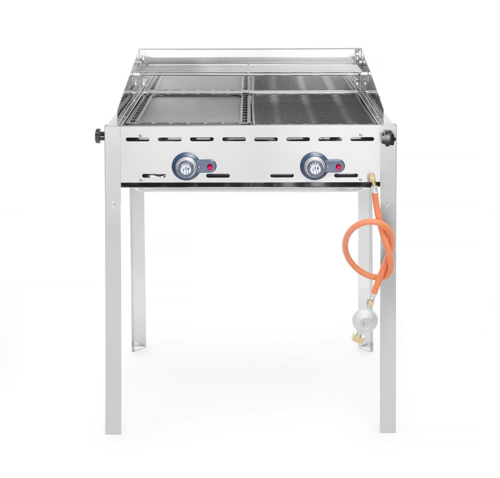 Grillsystem Green Fire 2 Brenner Profi Line - Emaillierte Grillplatte & Grillrost aus Gusseisen 1 Grillsystem Green Fire 2 Brenner Profi Line - Emaillierte Grillplatte & Grillrost aus Gusseisen