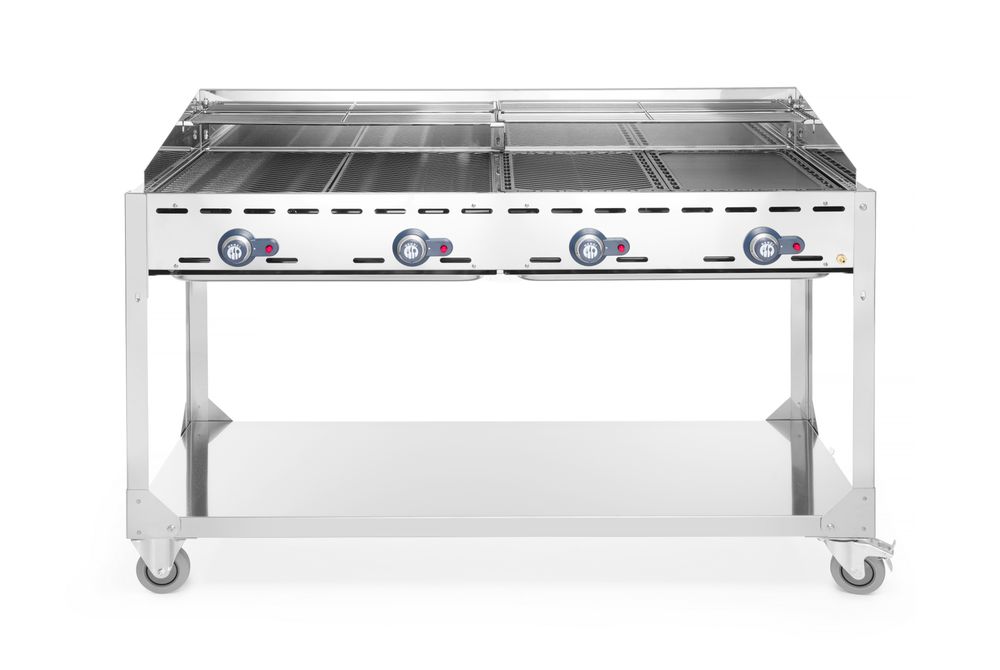 Grillsystem Green Fire 4 Brenner Profi Line mit Rollengestell 1 Grillsystem Green Fire 4 Brenner Profi Line mit Rollengestell