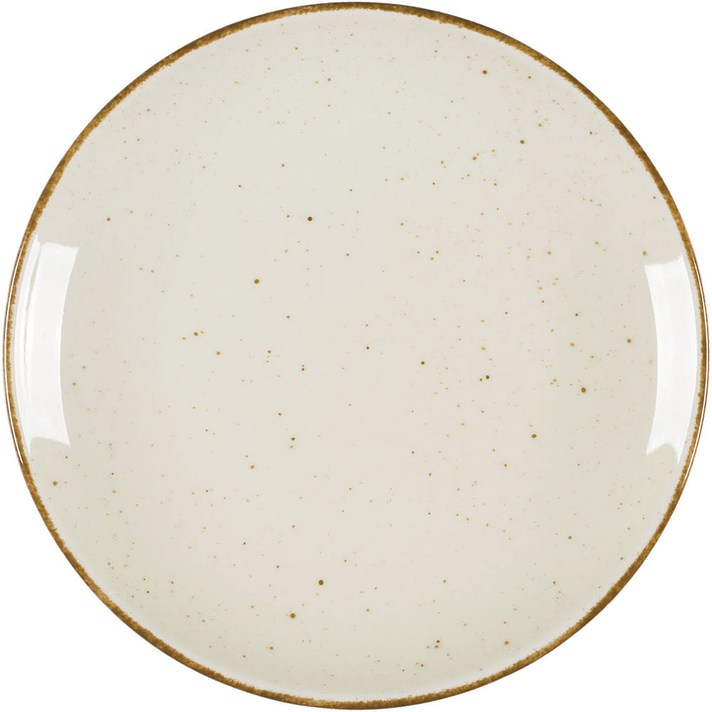 Teller flach "Hotel" cremefarben, braun gesprenkelt Ø 210 mm 1 Teller flach "Hotel" cremefarben
