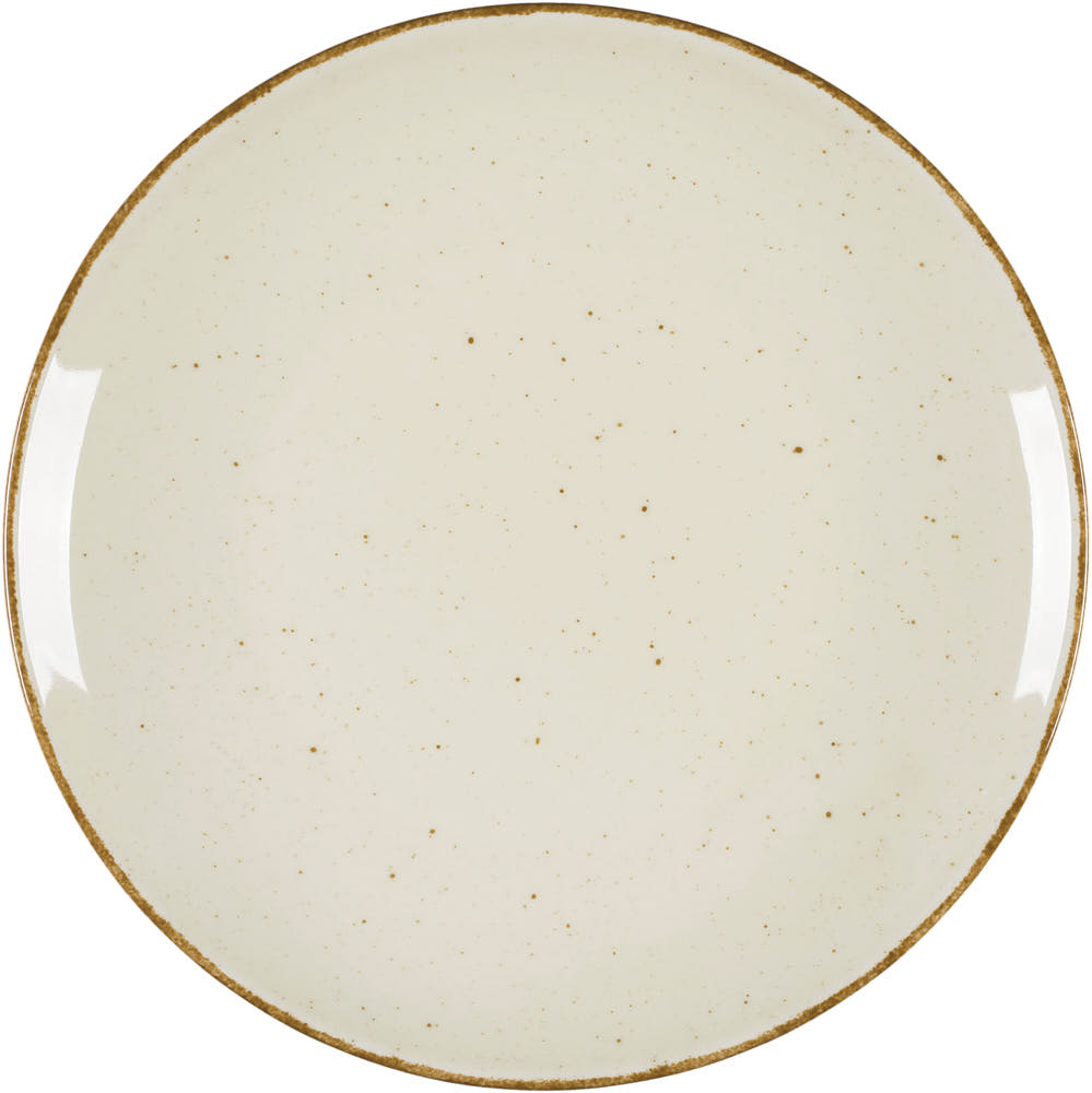 Teller flach "Hotel" cremefarben, braun gesprenkelt Ø 280 mm 1 Teller flach "Hotel" cremefarben