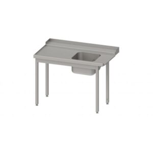 Edelstahl Zulauftisch Korbführung mit Gefälle mit einem Becken  80 x 75 x 88 cm