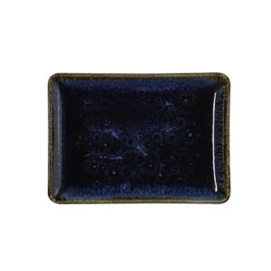 Vida Dark Ocean Teller flach eckig 18 x 13 cm