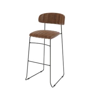Barhocker Mundo Kunstleder gepolstert Cognac