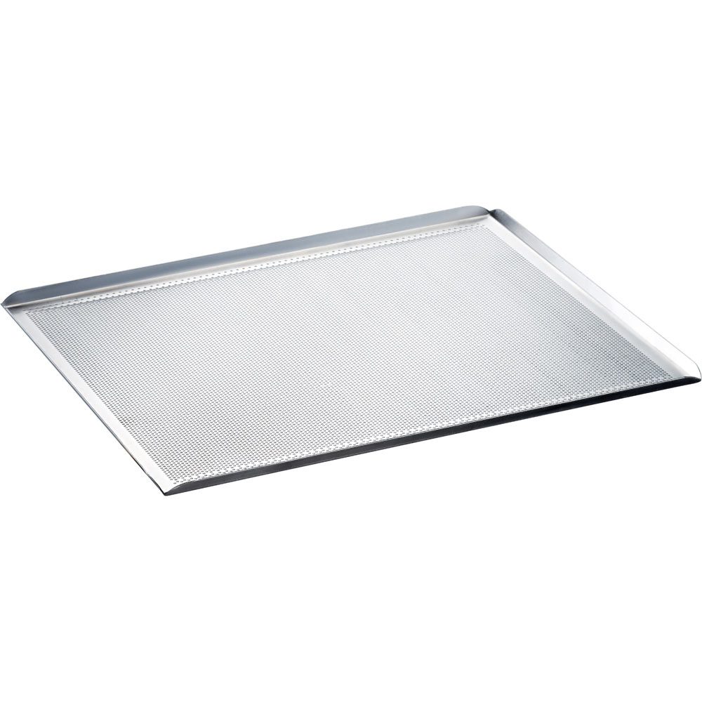 4-Rand-Backblech aus Aluminium, gelocht, 430x340 mm 1 4-Rand-Backblech aus Aluminium