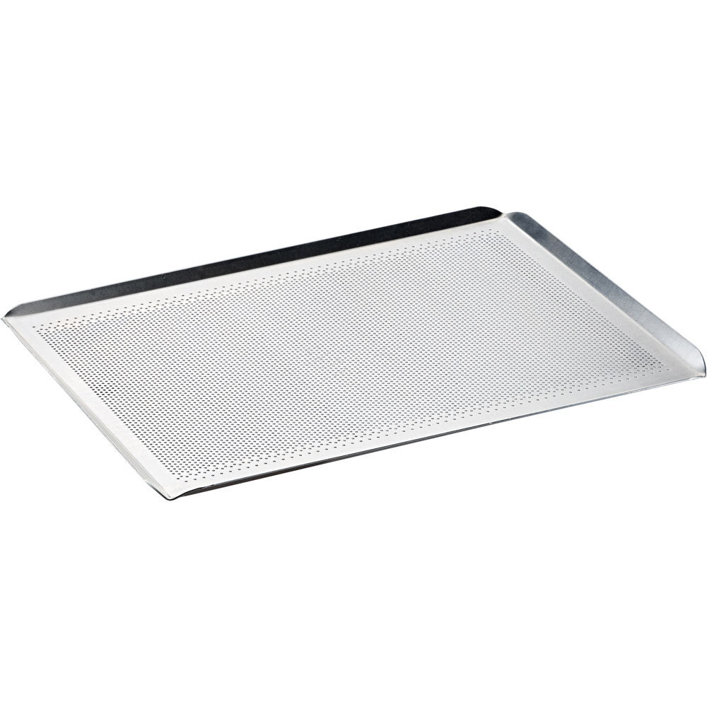 4-Rand-Backblech aus Aluminium, gelocht, 340x240 mm 1 4-Rand-Backblech aus Aluminium