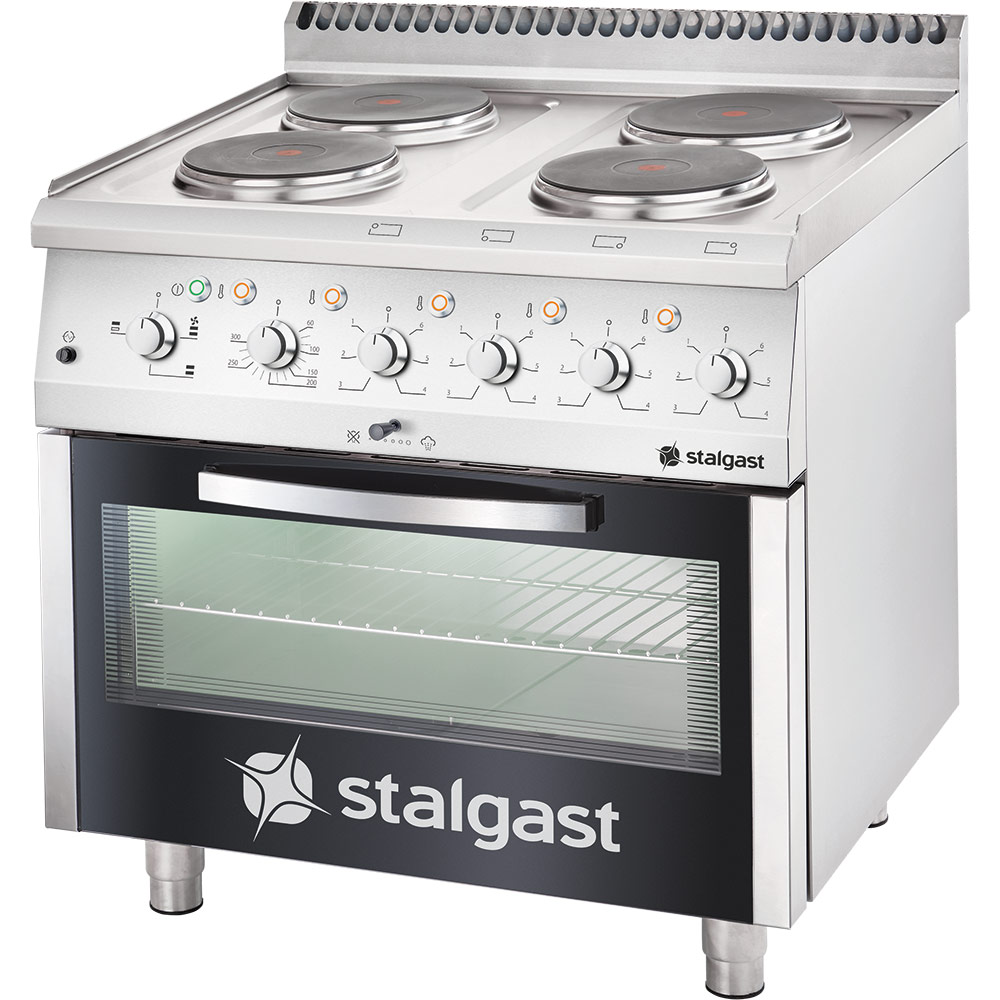 Stalgast 700 ND Elektro-Herd mit Backofen (GN 2/1) 4-Platten 1 Stalgast 700 ND Elektro-Herd mit Backofen (GN 2/1) 4-Platten