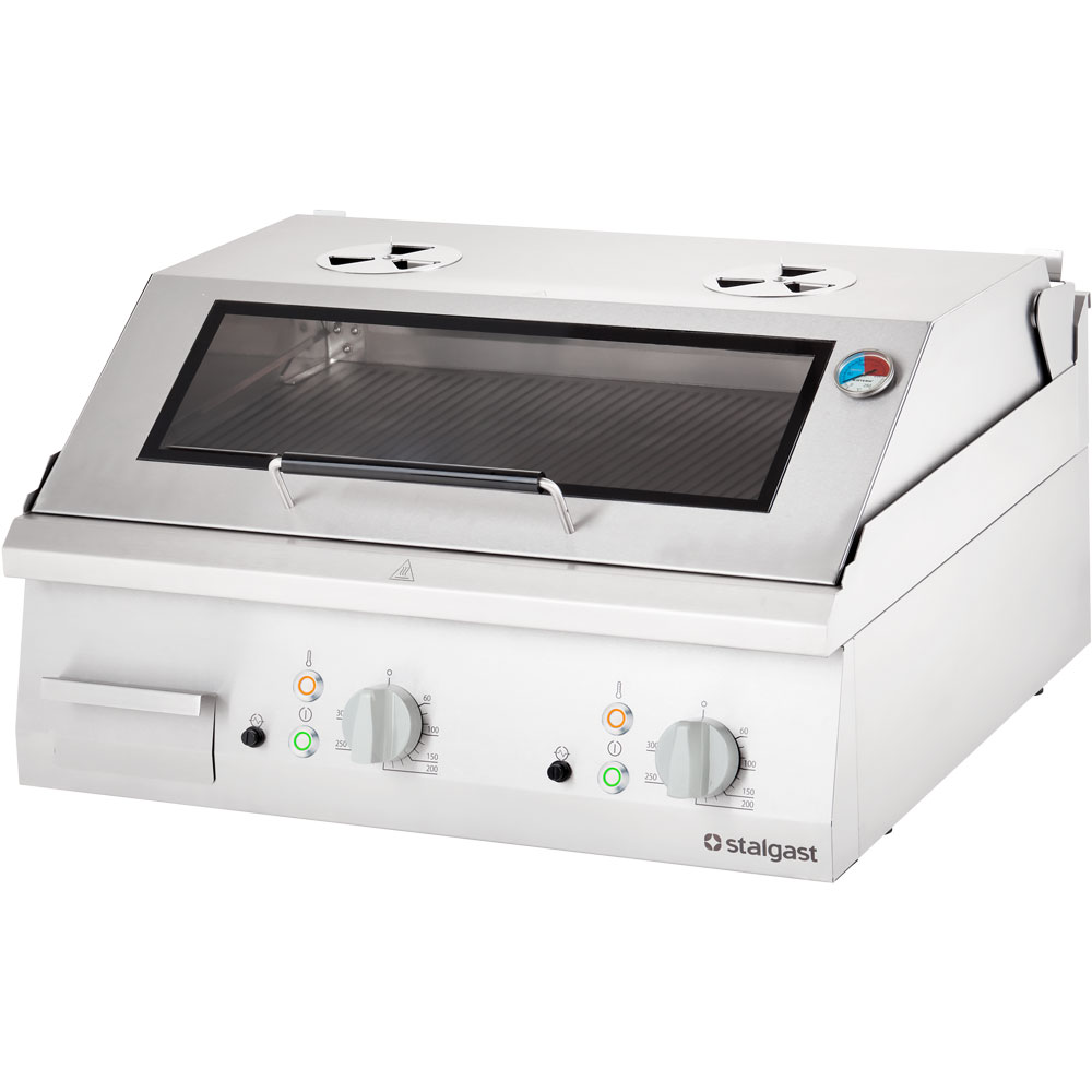 Elektro Griddleplatte mit Haube 700 ND - gerillt - 2 Heizzonen 1 Elektro Griddleplatte mit Haube 700 ND - gerillt - 2 Heizzonen