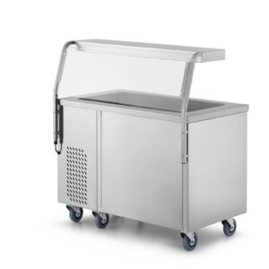 Speisenausgabewagen gekühlt - 3x GN1/1 & Hustenschutz + LED Beleuchtung