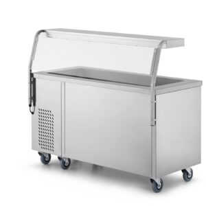 Speisenausgabewagen gekühlt - 4x GN1/1 & Hustenschutz + LED Beleuchtung