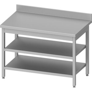 Edelstahl Arbeitstisch ECO mit Grund- & Zwischenboden - 180 x 70 x 85 cm