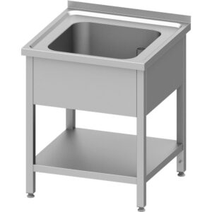Edelstahl Spültisch mit Grundboden 70 x 70 x 85 cm - 1 Becken mittig
