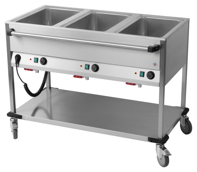 Bain-Marie Wagen 3 Becken für 1/1 GN lang 1 Bain-Marie Wagen 3 Becken für 1/1 GN lang