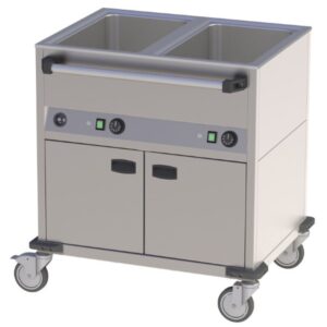 Bain-Marie Wagen 2 x GN 1/1 mit beheiztem Unterschrank