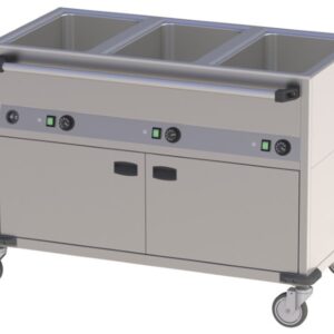 Bain-Marie Wagen 3 x GN 1/1 mit beheizter Unterschrank