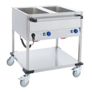 Bain-Marie Wagen BW2L Speisenausgabewagen 2x GN1/1 Griff längsseitig