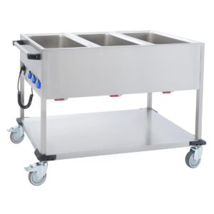 Bain-Marie Wagen BW3K Speisenausgabewagen 3x GN1/1 Griff stirnseitig