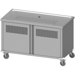 Mobile Biertheke auf hochwertigen Blickle-Rollen