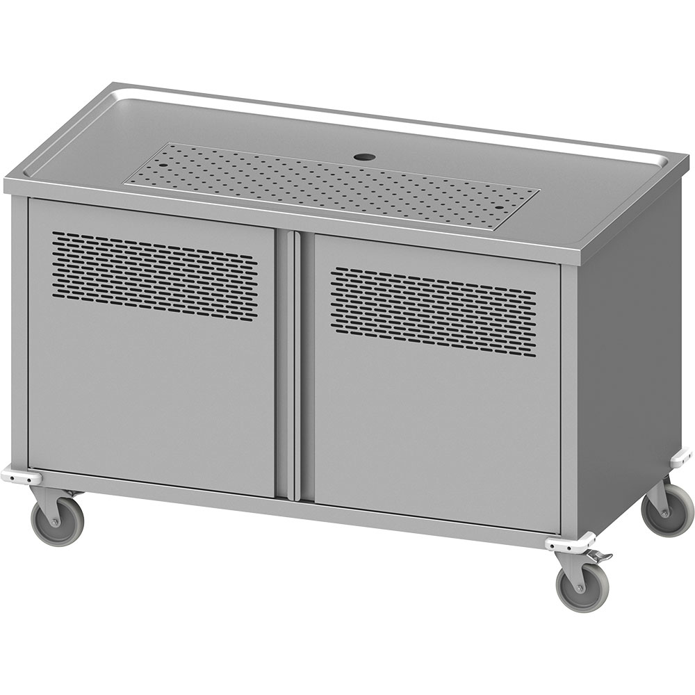 Mobile Biertheke auf hochwertigen Blickle-Rollen