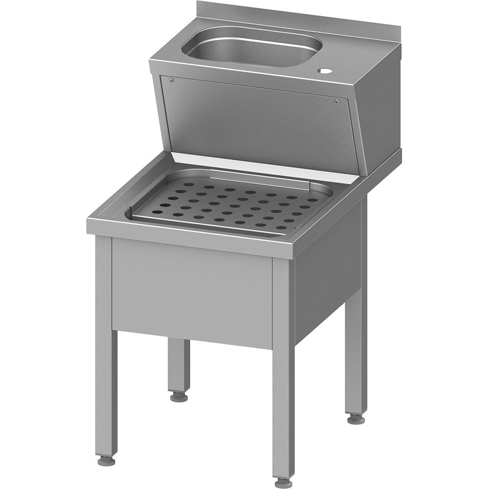 Handwasch- und Ausgussbecken-Kombination 700 mit klappbaren Abstellrost 1 Handwasch-und Ausgussbecken-Kombination 600 mit klappbaren Abstellrost