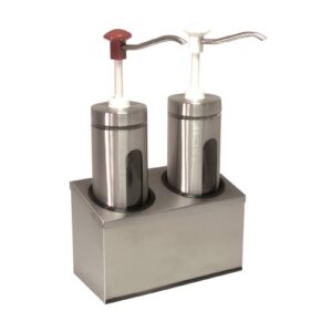 Zylindrischer Soßenspender mit Sichtfenste für Soßen 2x 2 Liter