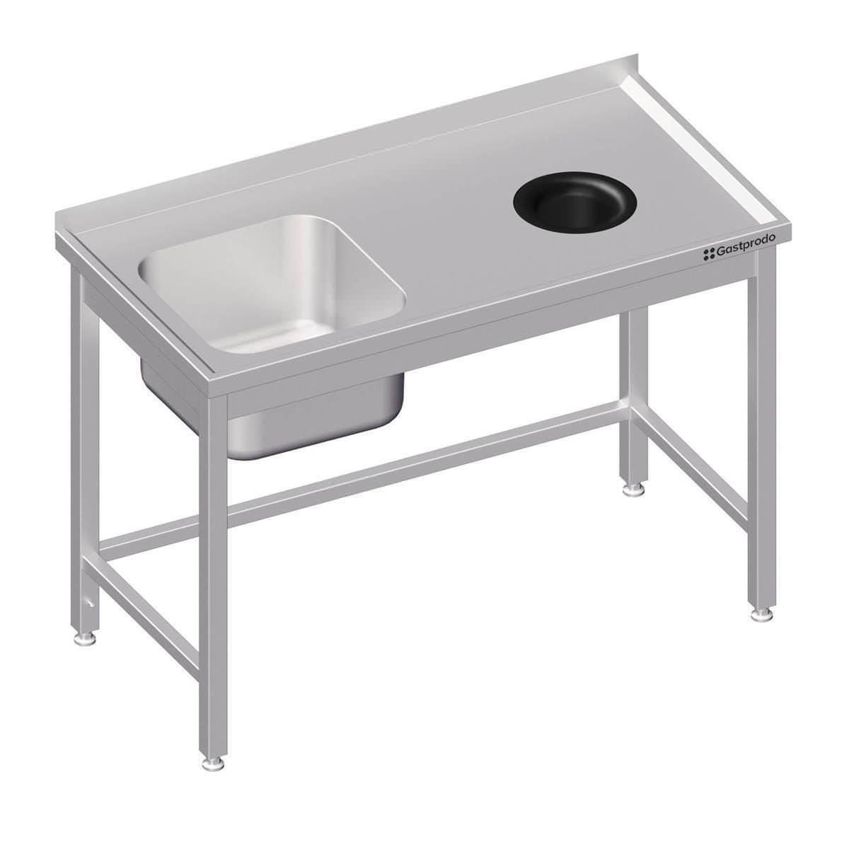 Edelstahl Spültisch mit Abfallloch 150 x 60 x 85 cm - 1 Becken links 1 Edelstahl Spültisch mit Abfallloch 170 x 70 x 85 cm - 1 Becken links