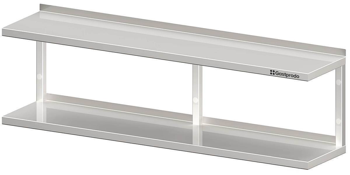 Doppel Edelstahl Wandregal / Wandboard mit Winkelkonsolen 160 x 30 x 39 cm verschweißt 1 Doppel Edelstahl Wandregal / Wandboard mit Winkelkonsolen 160 x 40 x 39 cm verschweißt