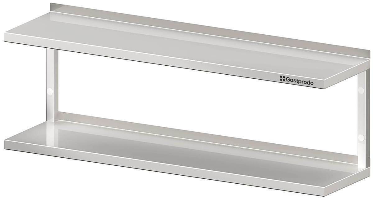 Doppel Edelstahl Wandregal / Wandboard mit Winkelkonsolen 60 x 30 x 39 cm verschweißt 1 Doppel Edelstahl Wandregal / Wandboard mit Winkelkonsolen 130 x 40 x 39 cm verschweißt