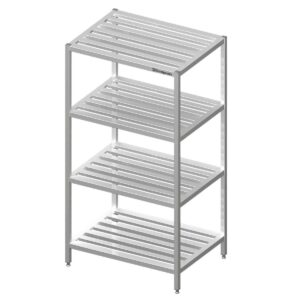 Edelstahl Regalmit Gitterrost-Böden