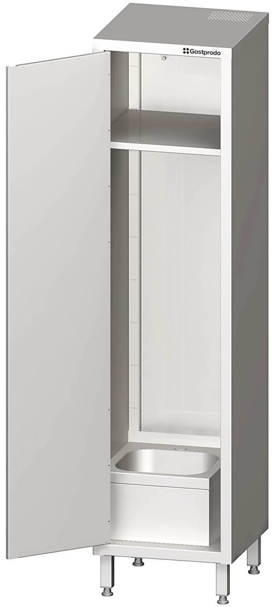 Edelstahl Hochschrank mit Spülbecken für Reinigungsutensilien 50 x 50 x 200 cm 1 Edelstahl Hochschrank mit Spülbecken für Reinigungsutensilien 50 x 50 x 200 cm