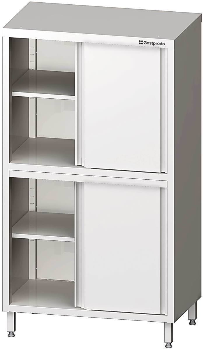 Hochschrank mit Schiebetüren, 900x700x2000 mm, mit zwei Schrankräumen, verschweißt 1 Hochschrank mit Schiebetüren