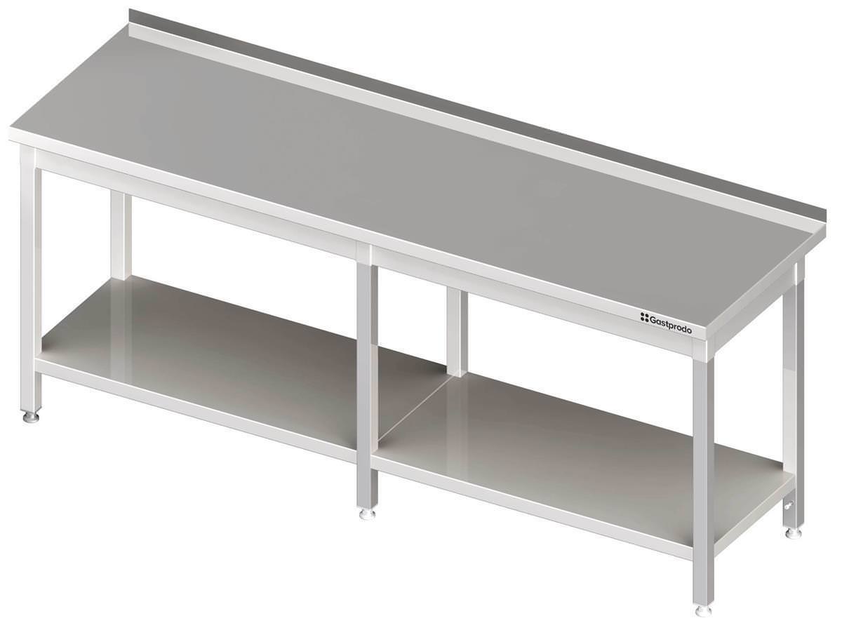 Edelstahl Arbeitstisch mit Grundboden 210 x 70 x 85 cm mit Aufkantung verschweißt 1 Edelstahl Arbeitstisch mit Grundboden 280 x 60 x 85 cm mit Aufkantung verschweißt