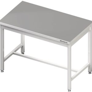 Edelstahl Zentralarbeitstisch mit mittiger Strebe 190 x 80 x 85 cm ohne Aufkantung verschweißt