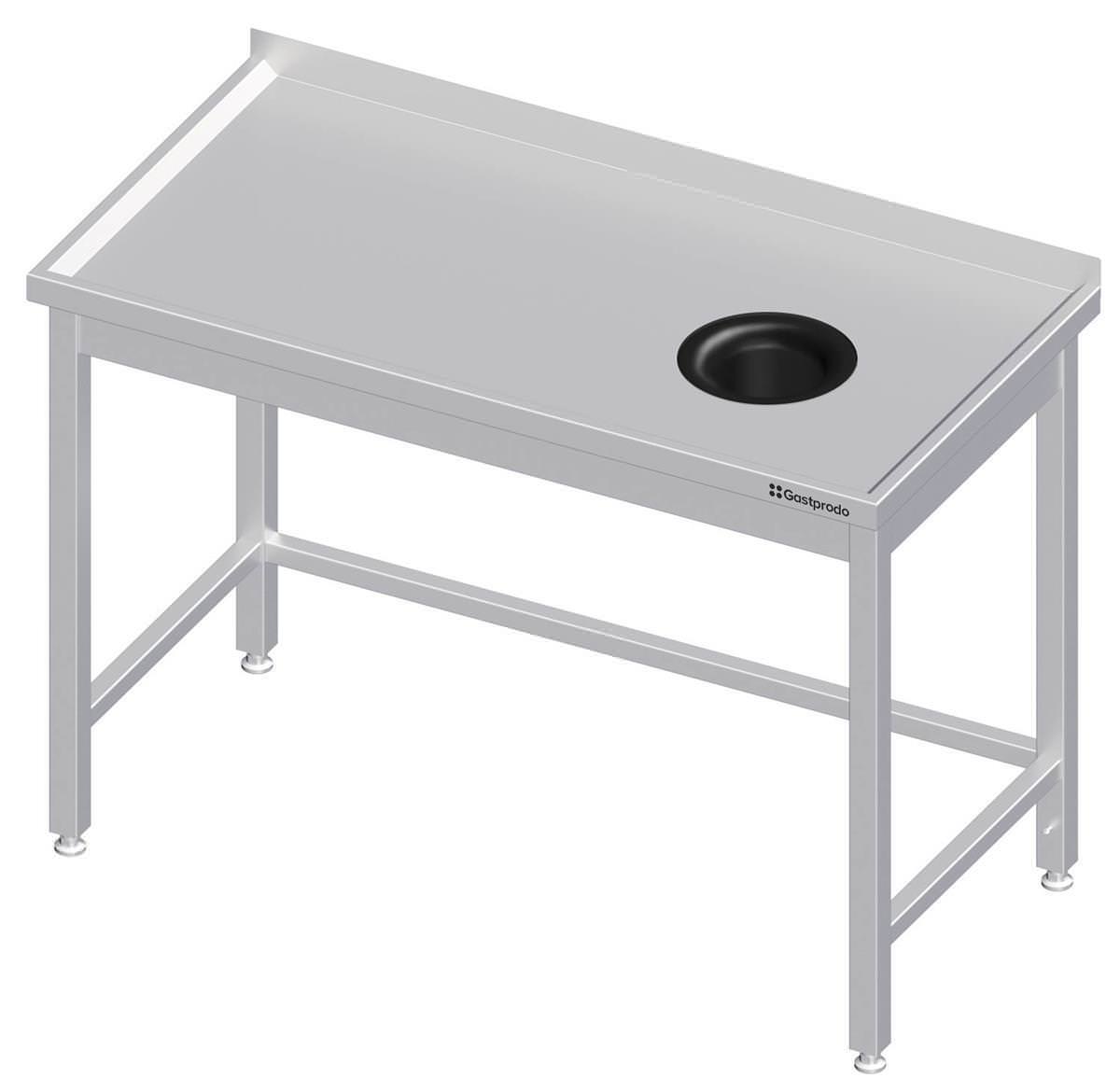 Edelstahl Arbeitstisch ohne Grundboden 100 x 70 x 85 cm mit Abfallloch rechts ohne Aufkantung verschweißt 1 Edelstahl Arbeitstisch ohne Grundboden 190 x 70 x 85 cm mit Abfallloch rechts mit Aufkantung verschweißt