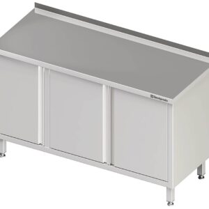 Edelstahl Arbeitsschrank mit Flügeltüren 190 x 70 x 85 cm mit Aufkantung verschweißt
