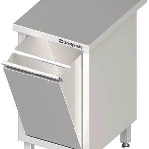 Edelstahl Arbeitsschrank mit Abfallkipper 45 x 70 x 85 cm mit Aufkantung verschweißt