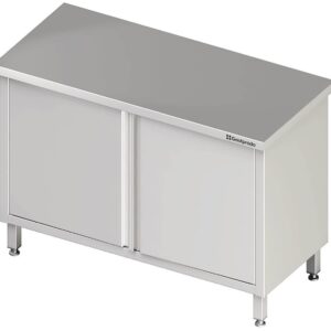 Edelstahl Durchreicheschrank mit Flügeltüren 130 x 70 x 85 cm ohne Aufkantung verschweißt