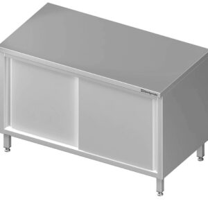 Edelstahl Durchreicheschrank mit Schiebetüren 190 x 70 x 85 cm ohne Aufkantung verschweißt