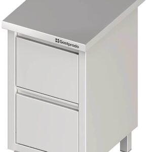 Edelstahl Schubladenschrank mit 2 Schubladen 45 x 70 x 85 cm mit Aufkantung verschweißt